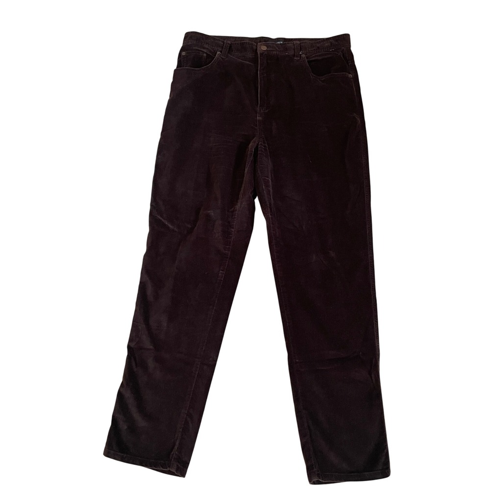 Bill Blass Women's Brown Stretch Velour Pants Size 16 Regular